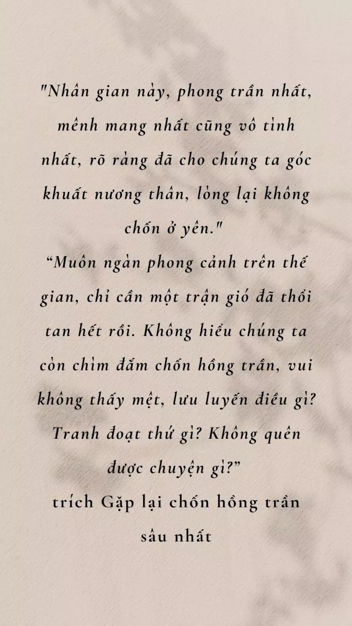 Trích dẫn "Gặp lại chốn hồng trần sâu nhất" - Bạch Lạc Mai (ảnh: BlogAnChoi)