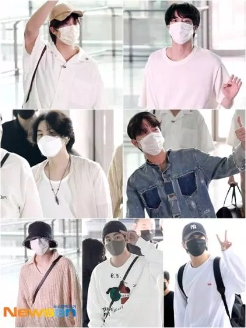 Hình ảnh tại sân bay của BTS vào ngày 28 và ngày 29/5 (Nguồn: Internet)