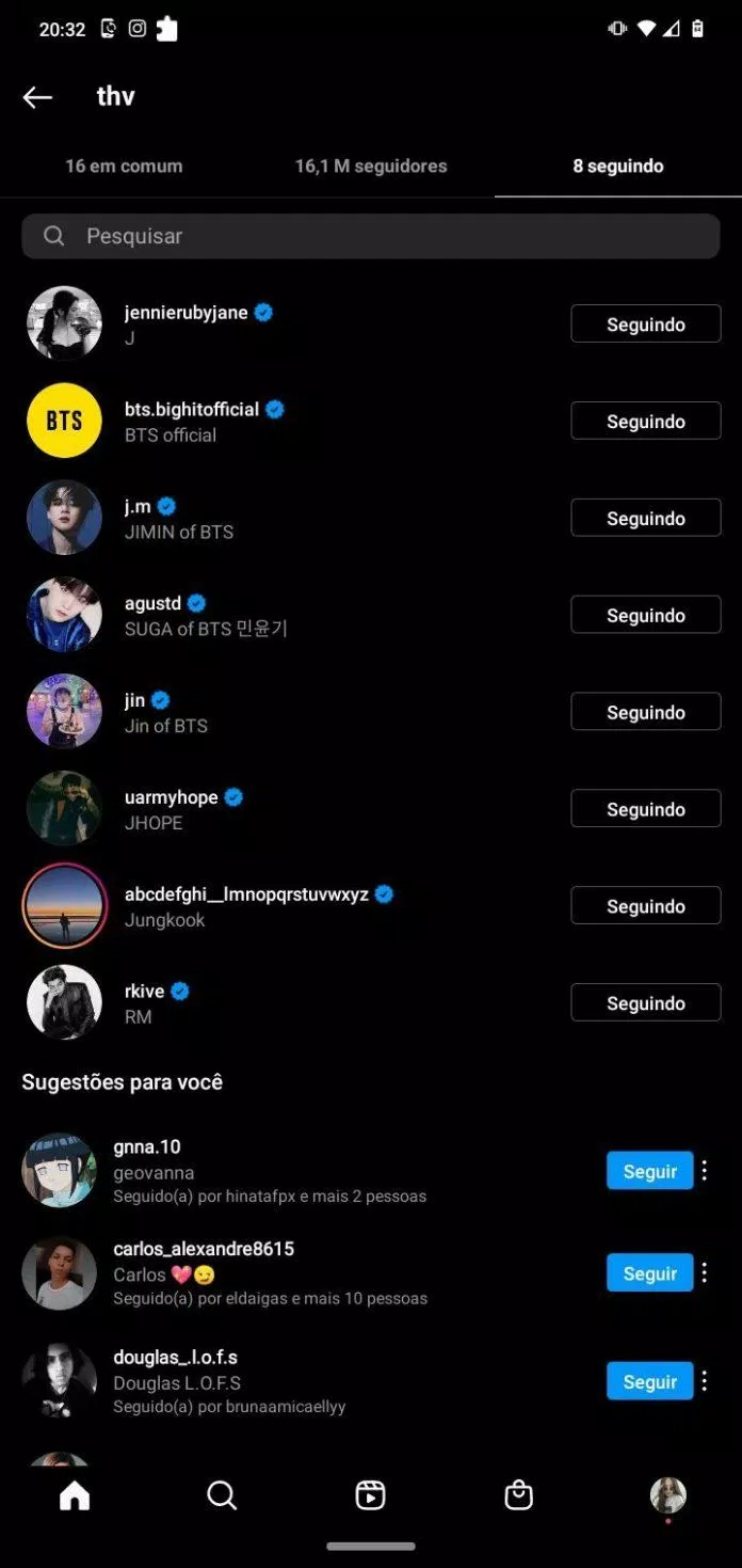 V trước đó đã nhấn follow nhầm tài khoản Instagram của Jennie (Nguồn: Internet)