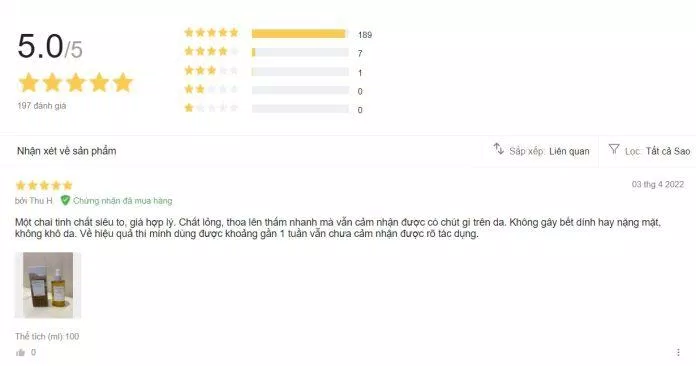 Đánh giá trên Lazada (Nguồn: BlogAnChoi) Đánh giá trên Lazada (Nguồn: BlogAnChoi)