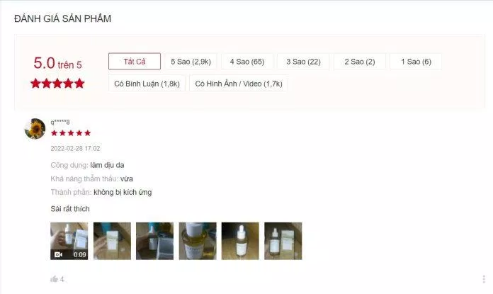 Đánh giá trên Shopee (Nguồn: BlogAnChoi) Đánh giá trên Shopee (Nguồn: BlogAnChoi)