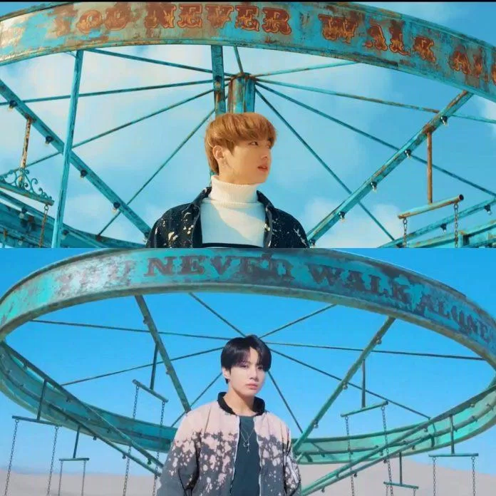 Hình ảnh JungKook trong MV "YET TO COME" và MV "Spring day" (Ảnh: Internet)