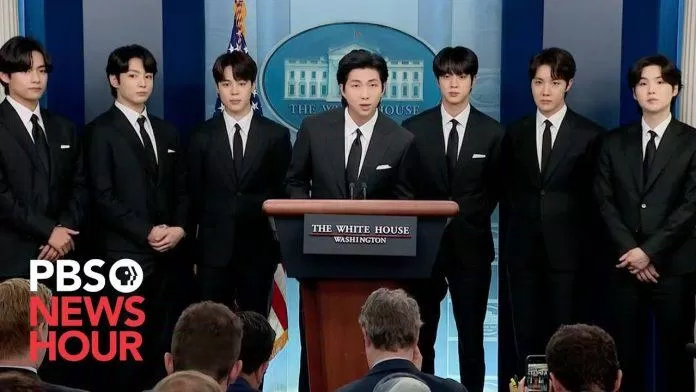 BTS đã có bài phát biểu ngắn trước khi gặp Tổng thống Mỹ Joe Biden.  (Ảnh: Internet)