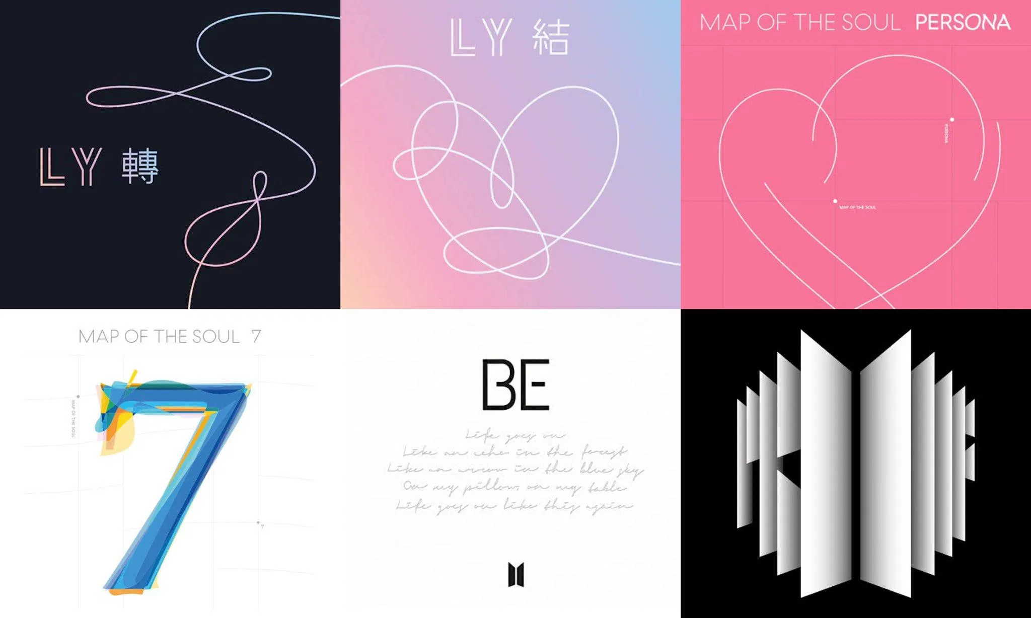 Những album từng đạt No.1 Billboard 200 của BTS (Nguồn: Internet)