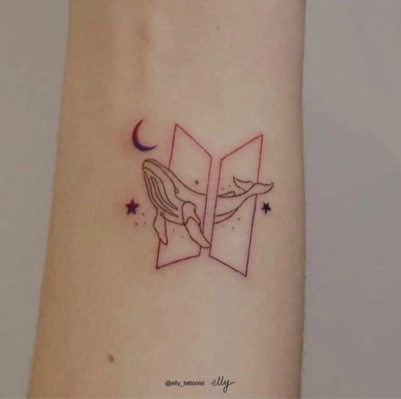 Hình xăm BTS: Cá voi cô đơn. (Ảnh: Internet)