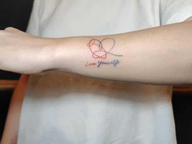 Hình xăm BTS Love Yourself. (Ảnh: Internet) Hình xăm BTS Love Yourself. (Ảnh: Internet)