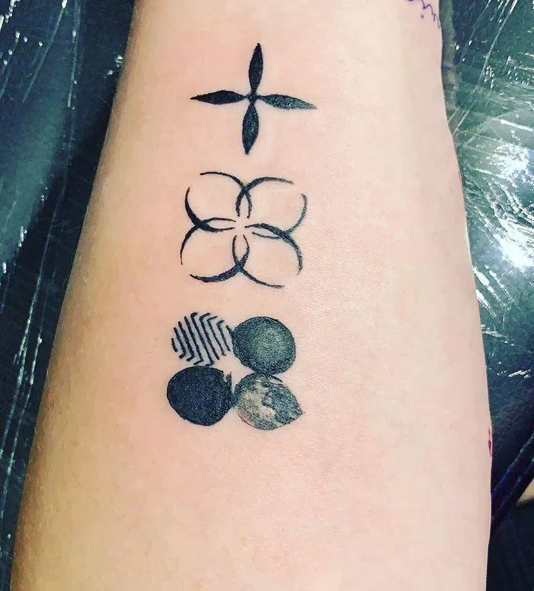 Hình xăm BTS lấy cảm hứng từ logo Wings. (Ảnh: Internet)