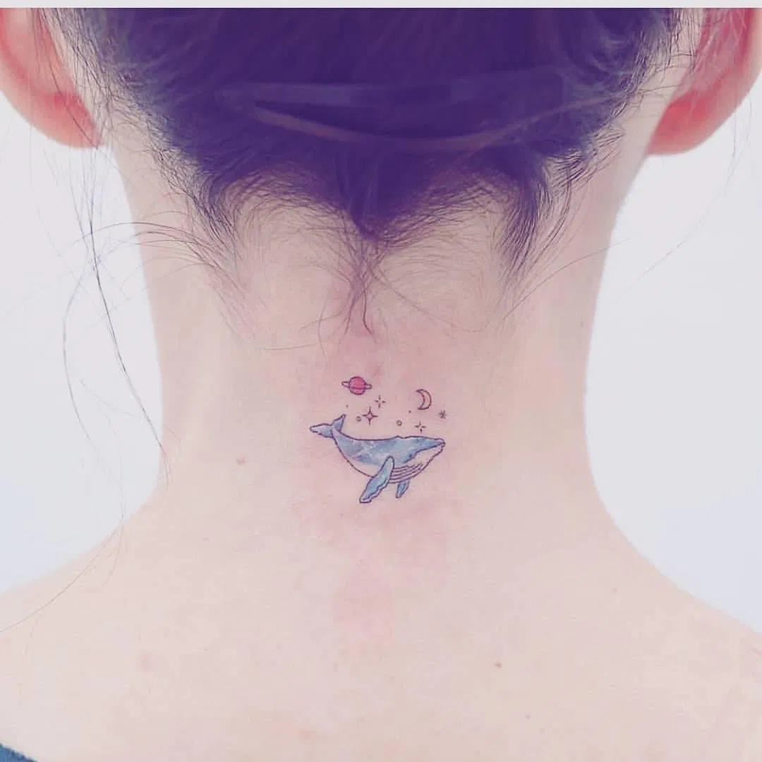 Hình xăm BTS: Cá voi cô đơn. (Ảnh: Internet)