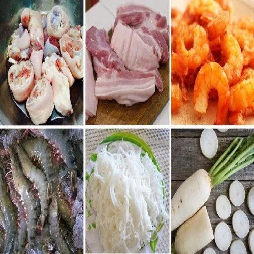 Thành phần nấu món bún suông (Nguồn Internet)