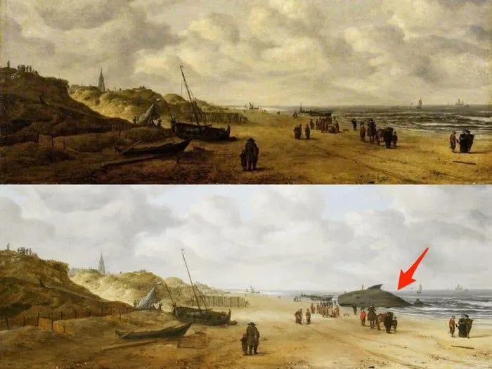 Con cá voi bị ẩn giấu trong tranh (Nguồn: Internet) Con cá voi bị ẩn giấu trong tranh (Nguồn: Internet)