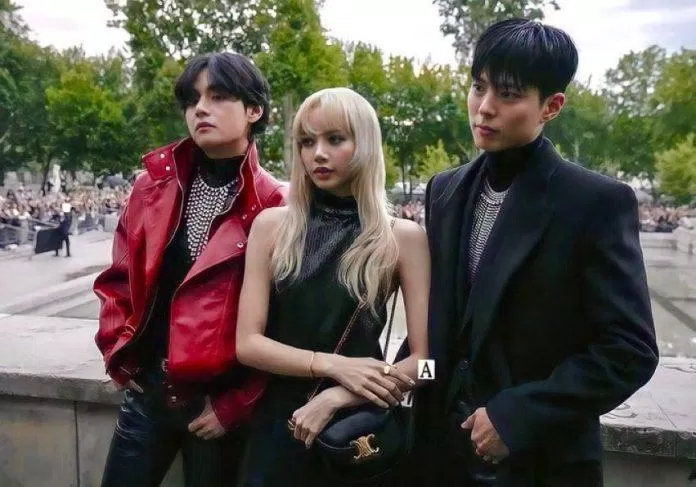 Lisa và Park Bo-gum, V BTS tại Tuần lễ thời trang Men Paris của Celine! (Ảnh: Internet)