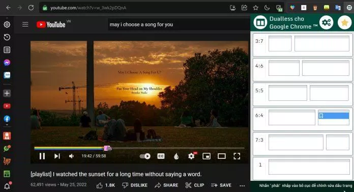 Chia màn hình với Dualless cho Google Chrome (Ảnh: Internet) Chia màn hình với Dualless cho Google Chrome (Ảnh: Internet)