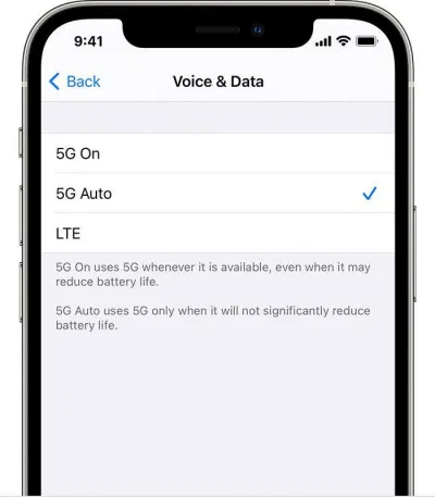 Chọn sử dụng mạng 5G hoặc 4G LTE (Nguồn: Internet) Chọn sử dụng mạng 5G hoặc 4G LTE (Nguồn: Internet)