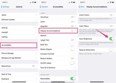 Tắt hoặc bật tính năng tự động chỉnh độ sáng của iPhone (Nguồn: Internet) Tắt hoặc bật tính năng tự động chỉnh độ sáng của iPhone (Nguồn: Internet)