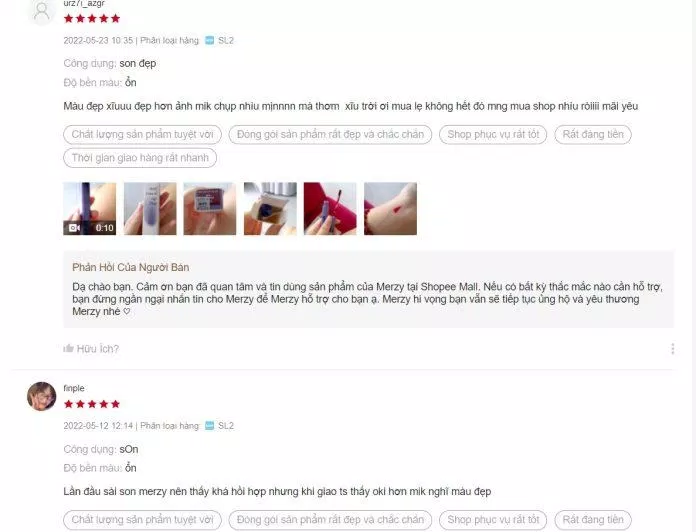 Đánh giá của người dùng trên Shopee (Nguồn: BlogAnChoi) Đánh giá của người dùng trên Shopee (Nguồn: BlogAnChoi)