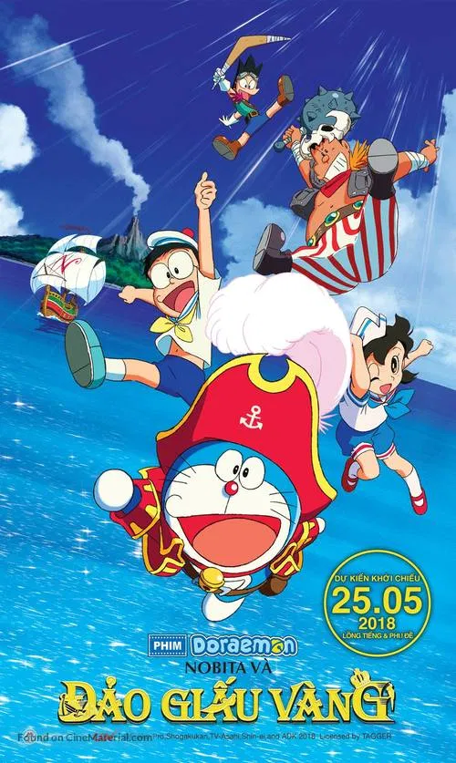 Poster phim Doraemon: Nobita và đảo giấu vàng (2018). (Ảnh: internet)