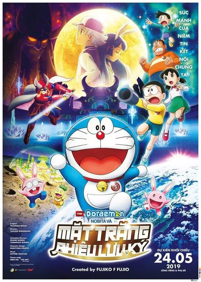 Poster Phim Doraemon: Nobita và nhật ký thám hiểm mặt trăng.  (ảnh: internetrnet)