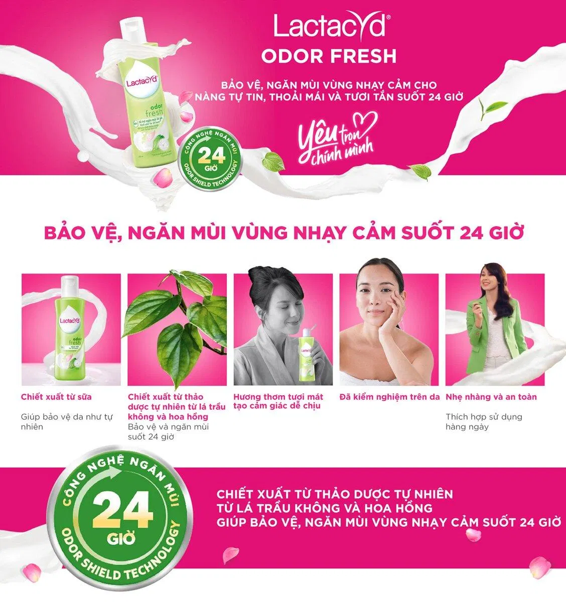 Công dụng tuyệt vời mà dung dịch phụ nữ Lactacyd Odor Fresh đem lại (Nguồn: Internet)