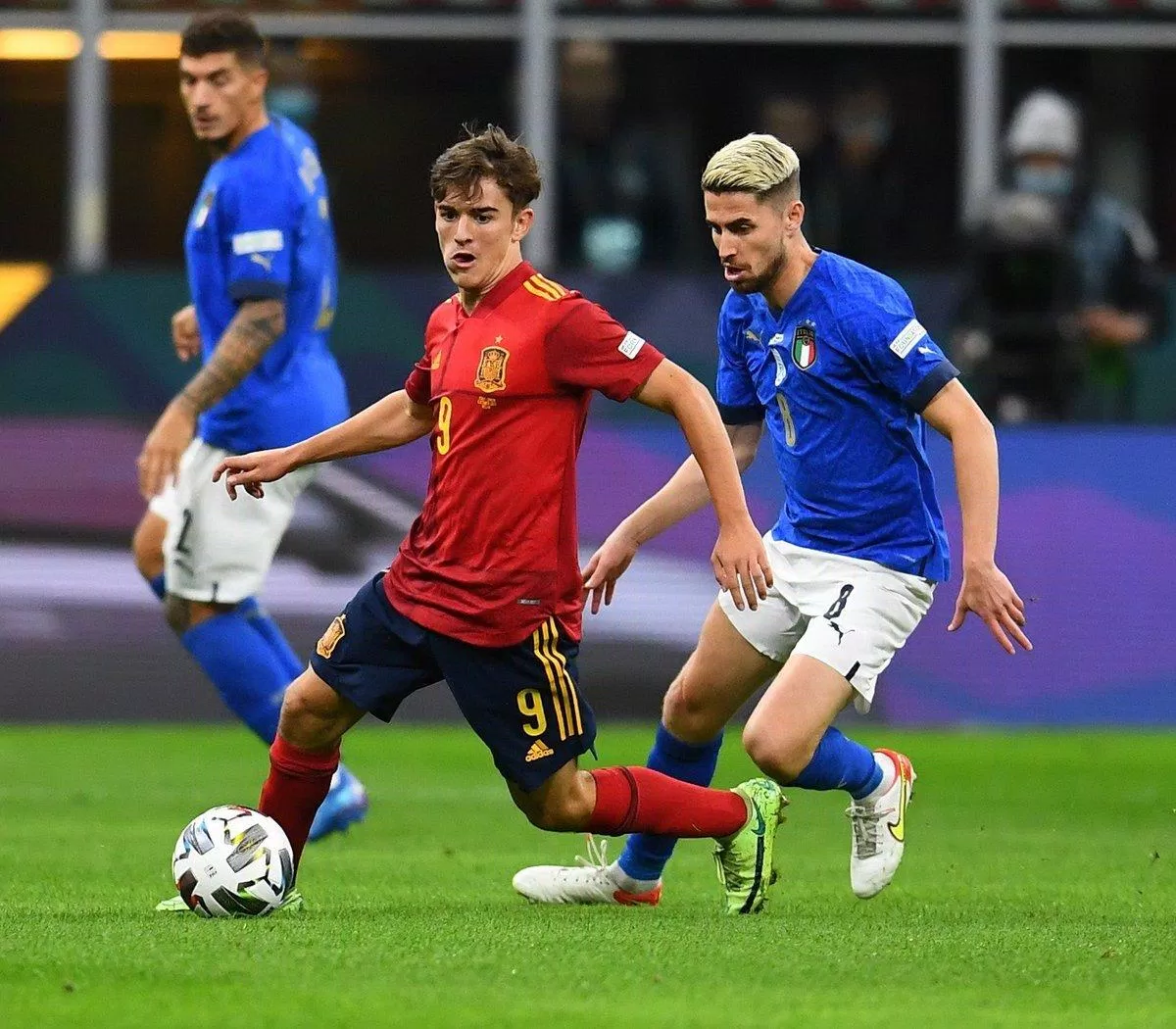 Gavi không hề tỏ ra nao núng khi đối đầu với Italia ở Nations League mùa trước (Nguồn: Internet)