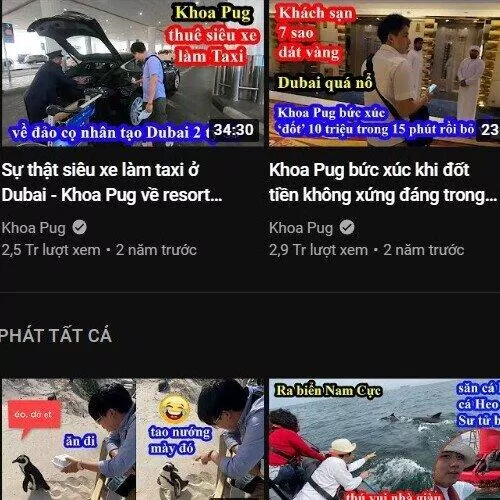 kênh YouTube của Khoa Pug nổi tiếng với những video review về du lịch và ẩm thực.