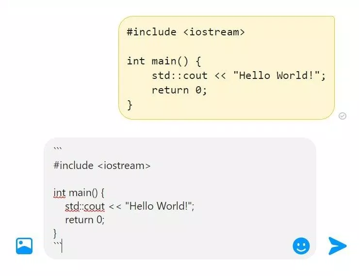Gõ dấu ``` vào trước và sau đoạn chữ để chuyển thành dạng code (Ảnh: Internet). Gõ dấu ``` vào trước và sau đoạn chữ để chuyển thành dạng code (Ảnh: Internet).