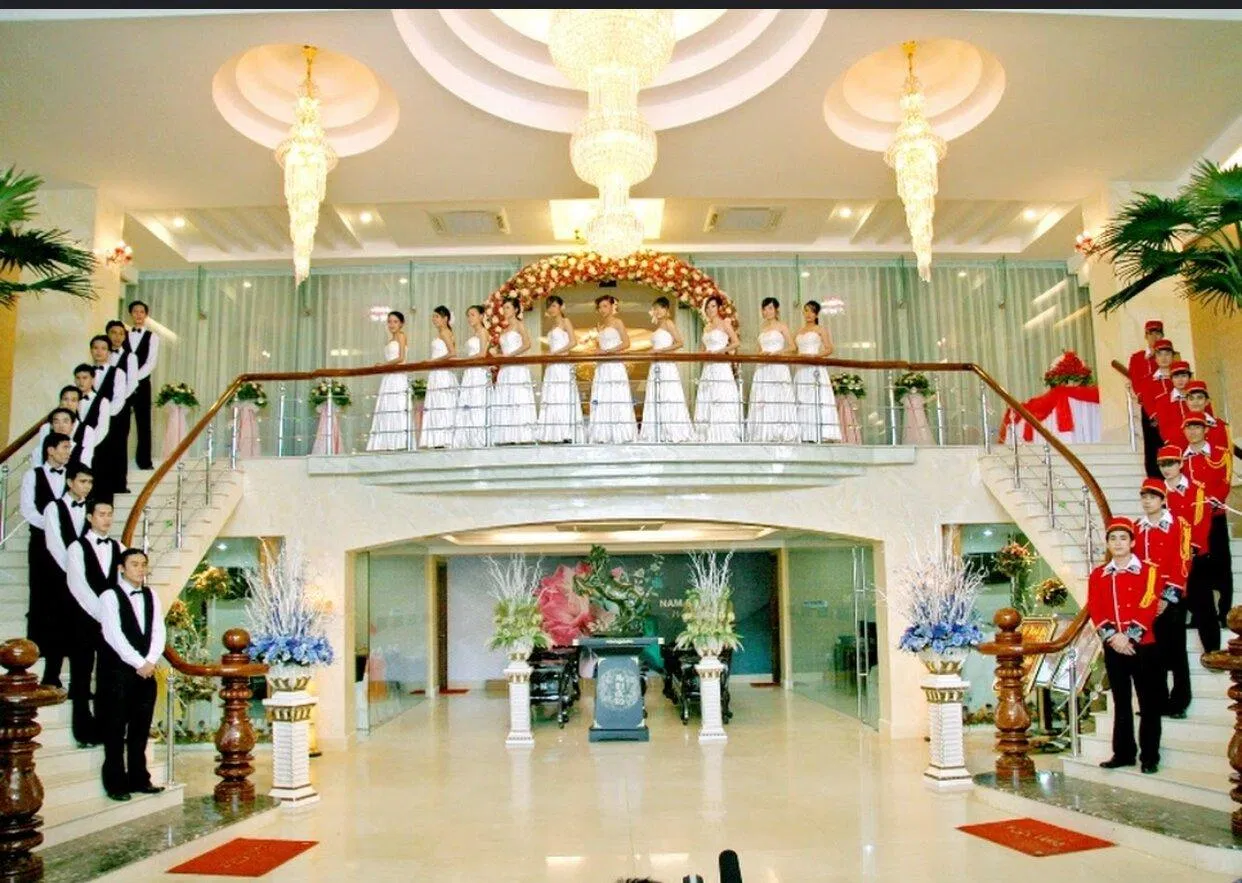 Sảnh đón khách của trung tâm tiệc cưới. (Ảnh: Internet)
