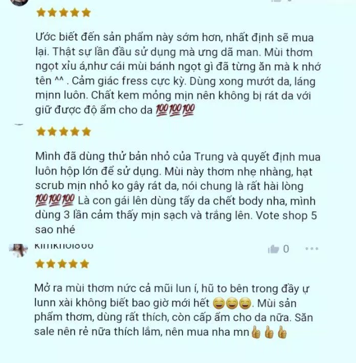Một vài phản hồi của khách hàng trên Shopee (ảnh: internet)