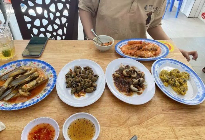 Các món ăn tại Quán ăn ngon Ốc Hiền Vũng Tàu (Ảnh Internet)
