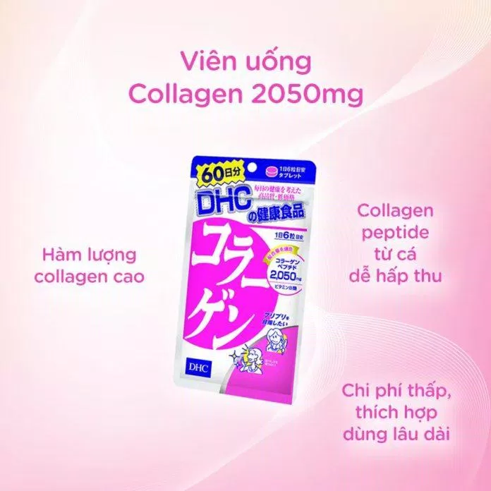 Collagen dạng viên DHC có chứa 2056mg collagen thích hợp cho các cô nàng mới bắt đầu chống lão hóa ở tuổi 18 đến 25 (nguồn: internet)