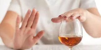 woman hand refuses to drink a alcohol