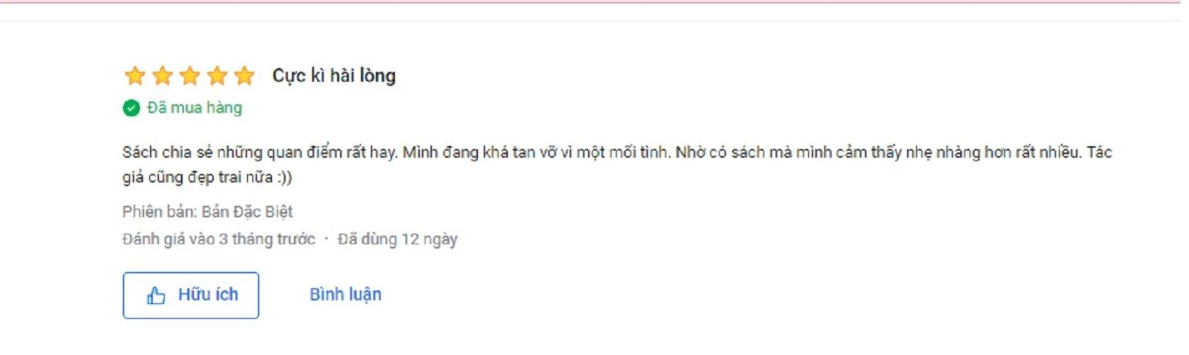 Đánh giá của độc giả trên Tiki. (Ảnh: BlogAnChoi)