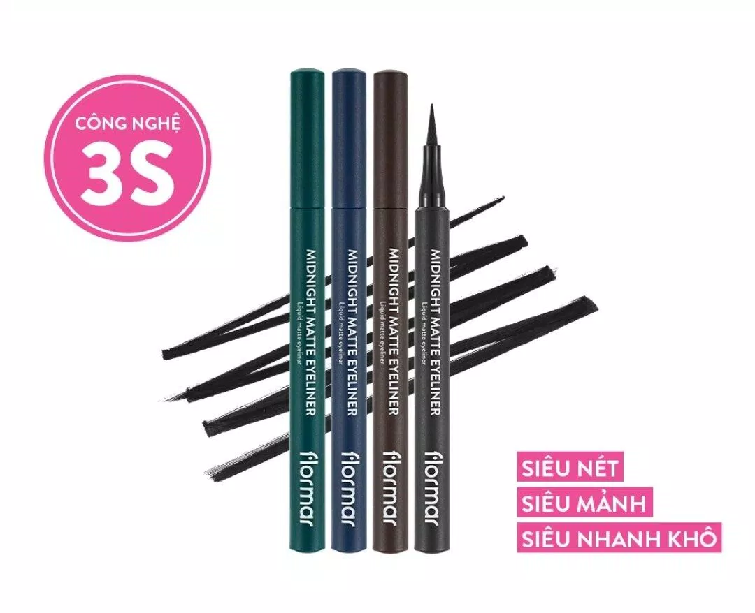 Eyeliner công nghệ 3S Flormar Midnight Matte Eyeliner (Ảnh: Internet).