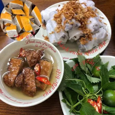 Cận cảnh món ăn ở Phở Cuốn Bà Hoành (nguồn: internet)