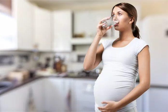 Không được để cơ thể thiếu nước khi mang thai (Ảnh: Internet).