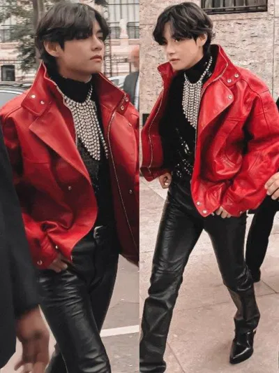 Outfit V(BTS) đang khoát là bộ sưu tập 2022 Winter Collection (Nguồn: Internet)