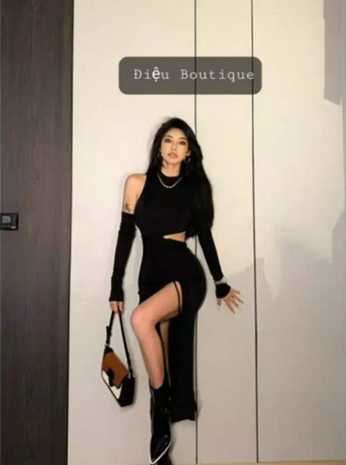 Đầm Body Xẻ Tà, Váy Body Dài Tay Khoét Eo Dáng Dài Hở 1 Vai Rút Dây Thời Trang Nữ Phong Cách Hiện Đại Chất Ngầu