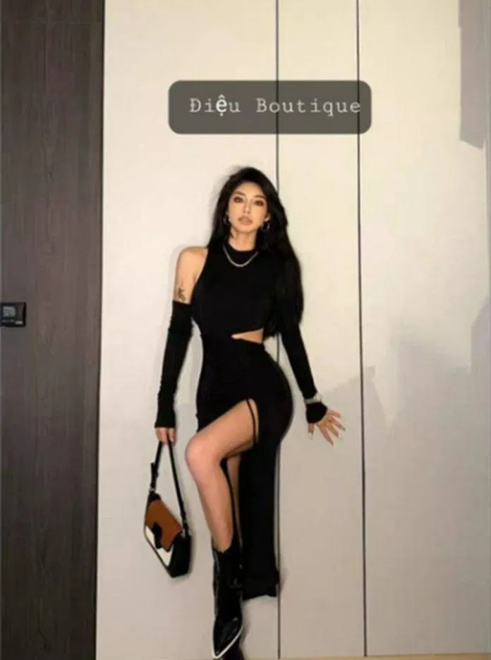 Đầm Body Xẻ Tà, Váy Body Dài Tay Khoét Eo Dáng Dài Hở 1 Vai Rút Dây Thời Trang Nữ Phong Cách Hiện Đại Chất Ngầu