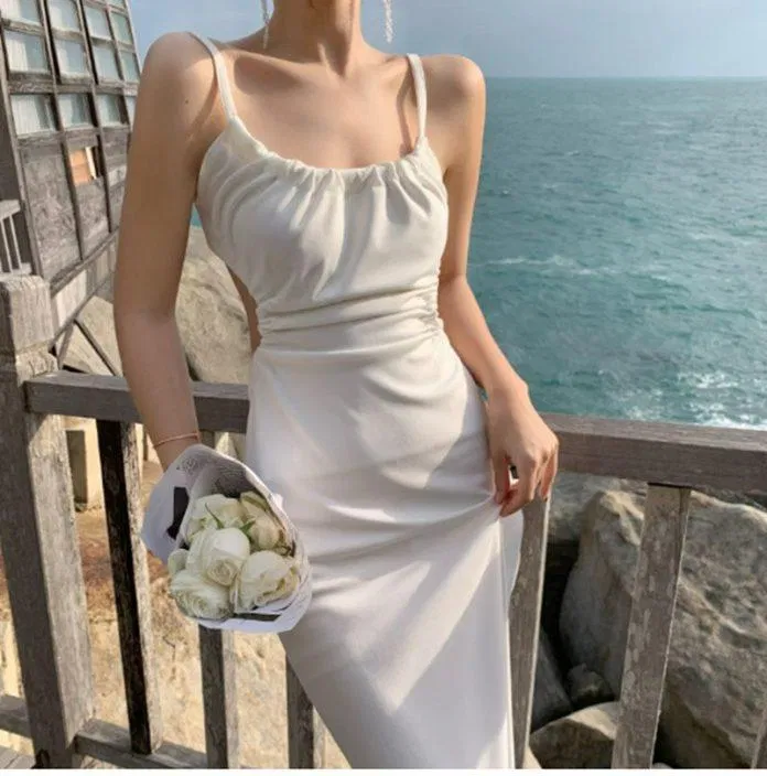 Đầm Dây Rút Co Giãn