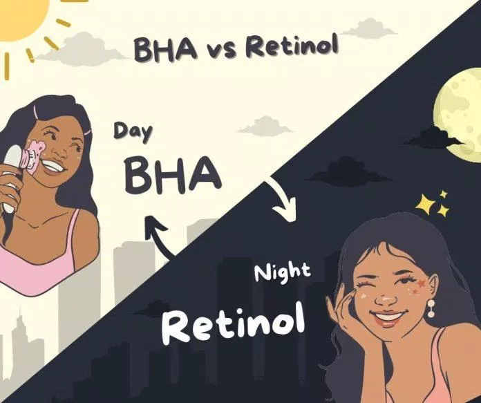 Một trong những cách nâng cao khi dùng đó là dùng BHA vào buổi sáng và Retinol vào buổi tối và nên cân nhắc theo tình trạng da nhé (nguồn: BlogAnChoi)