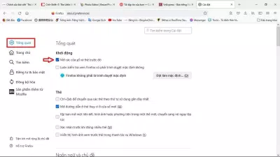 Giao diện cài đặt chế độ mặc định mở các tab cũ trên Firefox khi khởi động rất đơn giản. (Ảnh: BlogAnChoi) Giao diện cài đặt chế độ mặc định mở các tab cũ trên Firefox khi khởi động rất đơn giản. (Ảnh: BlogAnChoi)