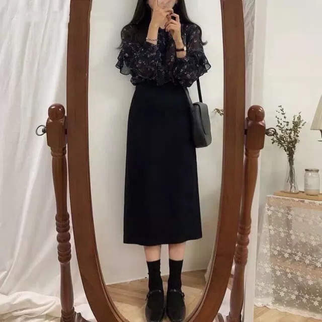 Chân váy midi suông dài ( Ảnh: Internet)