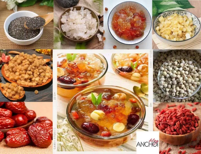 Nguyên liệu cho món chè dưỡng nhan (Nguồn: BlogAnChoi)