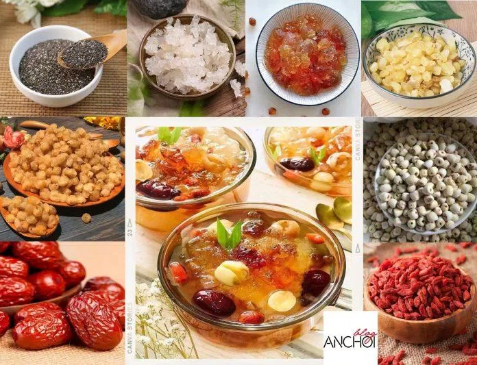 Nguyên liệu cho món chè dưỡng nhan (Nguồn: BlogAnChoi)