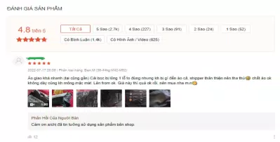 Ví dụ đánh giá của khách hàng(Nguồn: Internet)