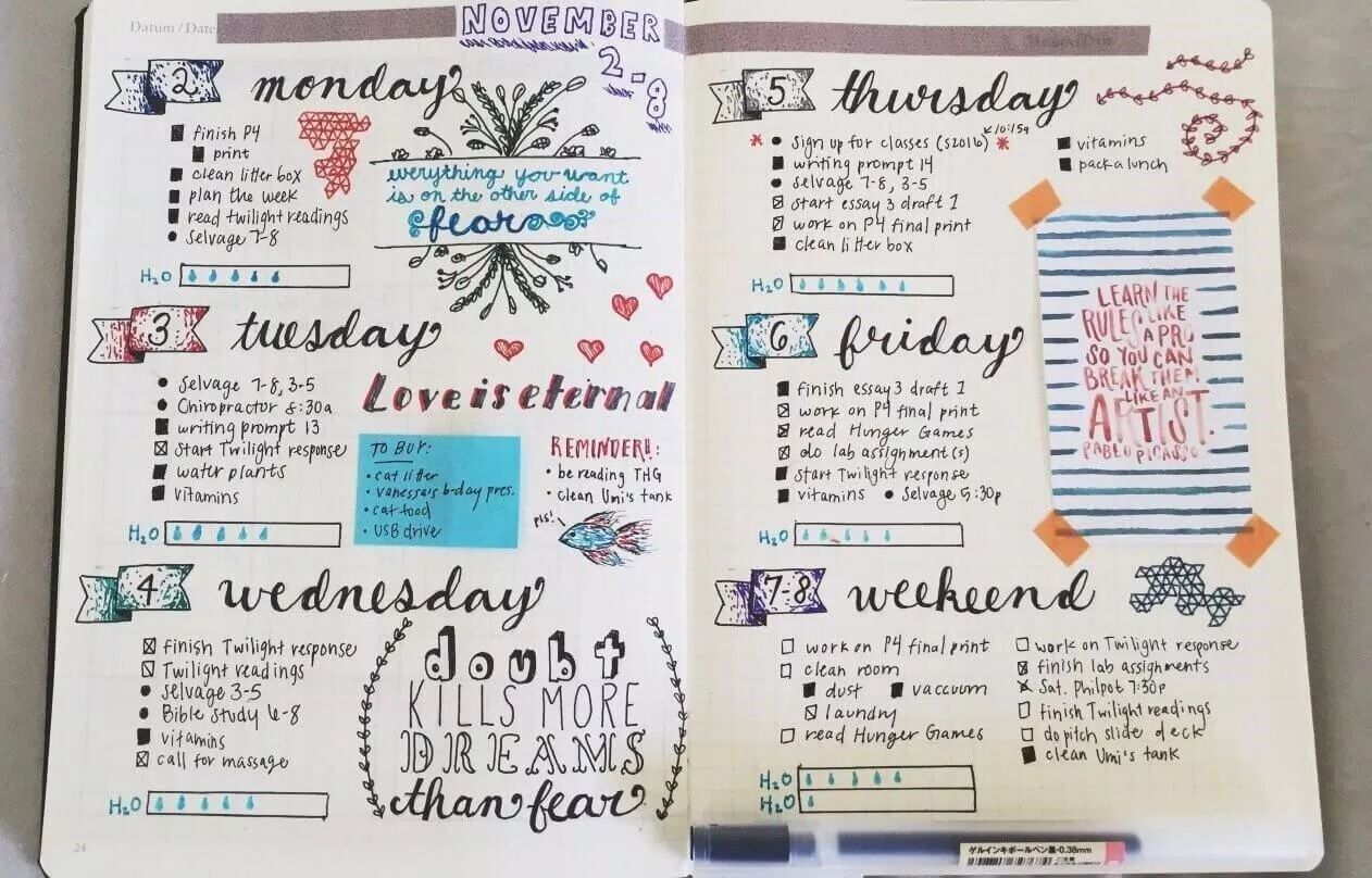 Học cách viết bullet journal. (Ảnh: Internet)