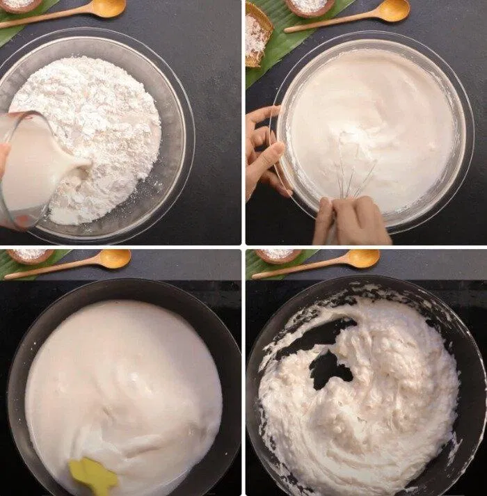 Làm bột bánh nậm (Ảnh: Internet)