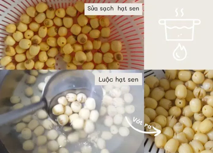 Luộc chín hạt sen (nguồn: internet)
