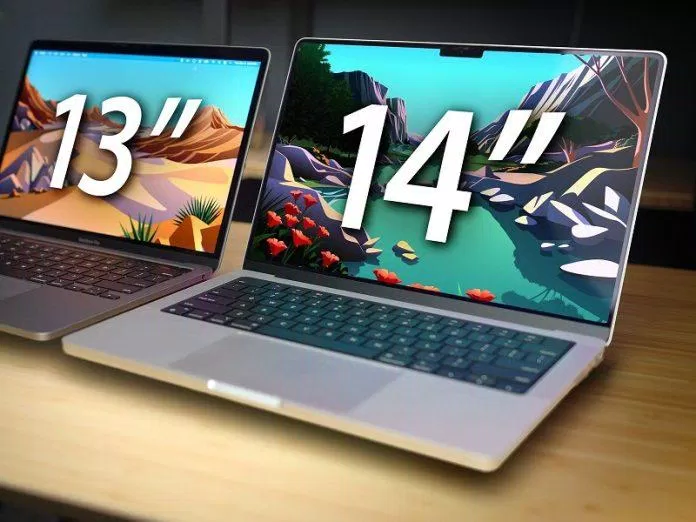 Sự khác biệt giữa MacBook 13 inch và 14 inch (Ảnh: Internet)