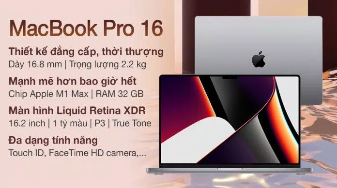 MacBook Pro chip M1 Max được coi là laptop mạnh nhất hiện nay (Ảnh: Internet).