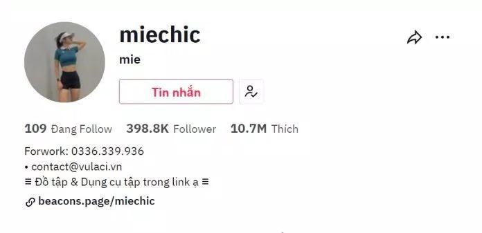 Kênh TikTok của cô nàng mie. (Nguồn: Internet) Kênh TikTok của cô nàng mie. (Nguồn: Internet)